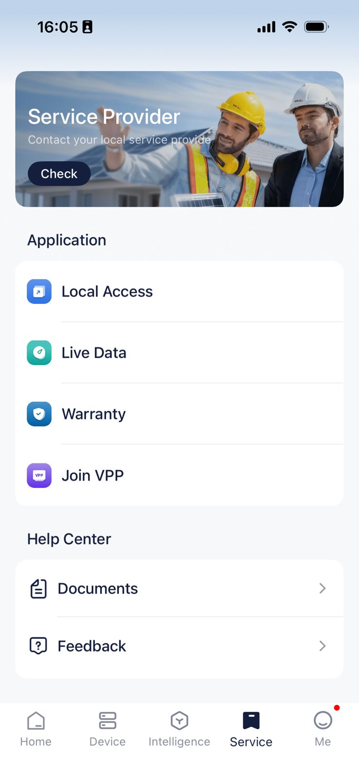 SolaXCloud app Service tab with the Join VPP option